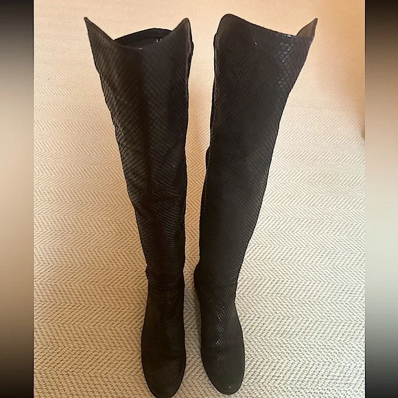 Stuart Weitzman | Shoes | Stuart Weitzman Black Snakeskin  Stuart Weitzman black snakeskin boots main image 1